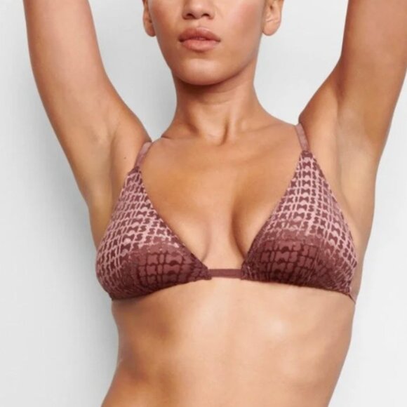 SKIMS Other - NWT SKIMS ~ Velvet Burnout Logo Triangle Bralette Chestnut ~ 4X ~ BR-TRI-1113